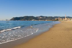 Una spiaggia di Savona, riviera di Ponente, Liguria.
