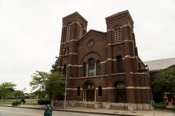 Una storica chiesa nel centro di Rochester (New York), Stati Uniti d'America.



