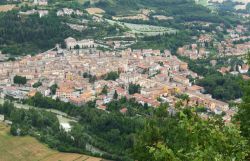 Una vista panoramica del centro di Fossombrone, regione Marche