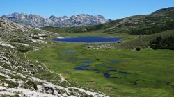 Uno scorcio del lago di Nino, Vizzavona, Corsica. Secondo più grande bacino d'acqua della Corsica, è anche una delle destinazioni turistiche più frequentate in estate. ...