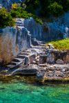 Uno scorcio dell'antica città allagata di Simena, Turchia.

