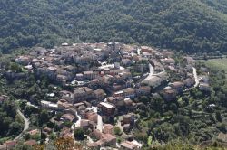 Veduta aerea del centro di Pastena, borgo della Ciociaria nel Lazio