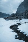 Veduta invernale del paesaggio nei pressi del villaggio di  Mazzin,Val di Fassa, provincia di Trento.
