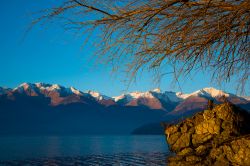 Vista invernale al tramonto dalla località di Dorio, sul lato nord-orientale del Lago di Como