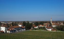 Vista panoramica del centro di Buttrio, cittadina della pianura friulana