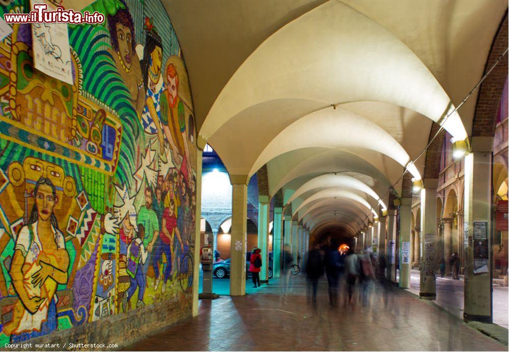 Immagine Un murales a Bologna sotto i portici di Via Zamboni, nella zona universitaria - © muratart / Shutterstock.com