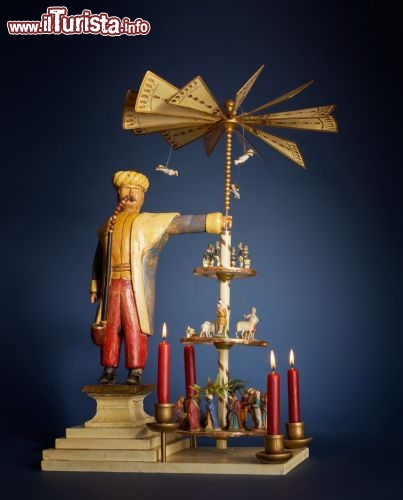 Immagine Un fumatore turco (Rauchermann) con Piramide e mini presepe, al Museo del Natale Salisburgo
