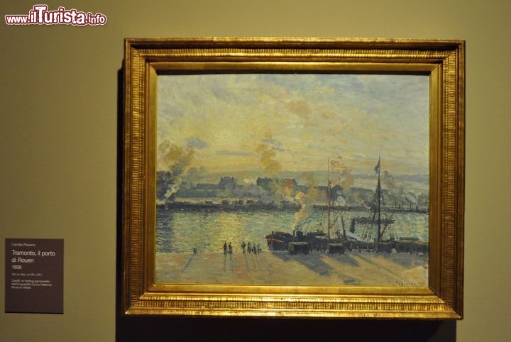 Tramonto a Porto Rouen, autore Camille Pissarro