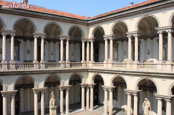 Immagine Il giardino interno del Palazzo Brera a Milano. Qui si trova la famosa pinacoteca meneghina - © alessandro0770 / Shutterstock.com
