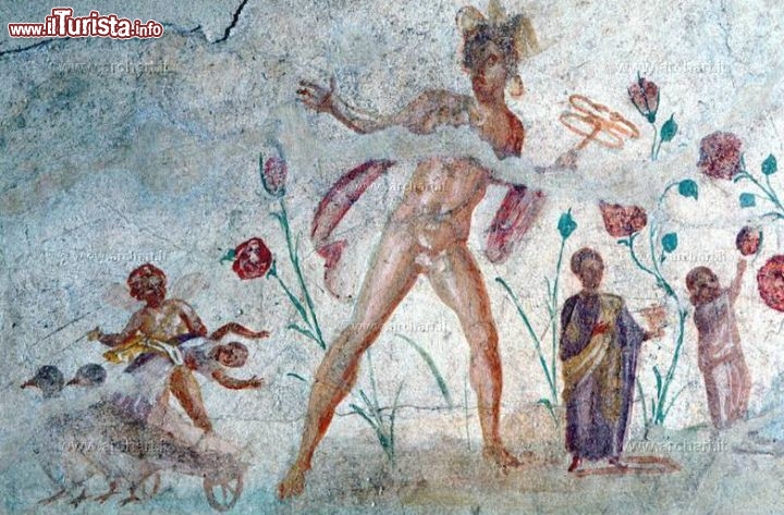 Immagine Affresco all'interno dell'Ipogeo degli Ottavi a Roma - © Giovanni Lattanzi / www.archart.it