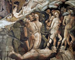 Un dettaglio dell'affresco di Giovanni da Modena che raffigura l'Inferno dantesco - © www.poderesantapia.com  - Wikimedia Commons