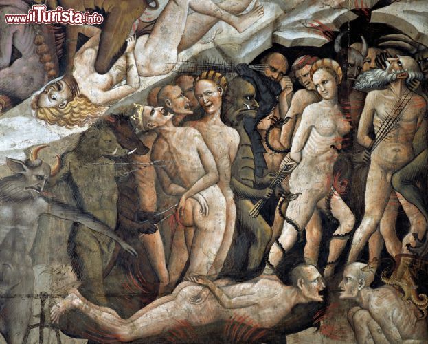 Immagine Un dettaglio dell'affresco di Giovanni da Modena che raffigura l'Inferno dantesco - © www.poderesantapia.com  - Wikimedia Commons