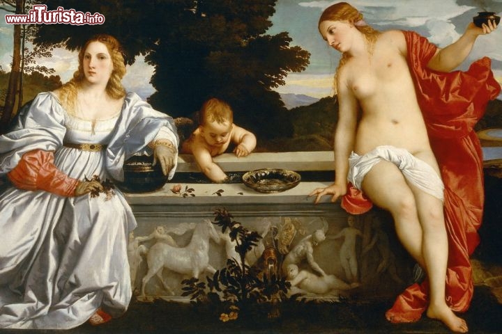 Immagine L'Amor Sacro e l'Amor Profano di Tiziano, esposto alla Galleria Borghese di Roma  - ©  www.galleriaborghese.it