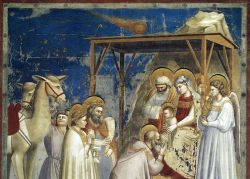 Adorazione dei Magi, l'affresco di Giotto nella Cappella degli Scrovegni, dove è raffigurata la cometa di Halley - © Wikimedia Commons.