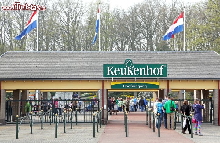 Immagine Ingresso del Parco Keukenhof di Lisse (Paesi Bassi). Per due mesi all'anno questo diventa il fulcro della regione dei Tulipani, un luogo da non perdere per chi visita in primavera l'Olanda - © Jaroslav Moravcik / Shutterstock.com