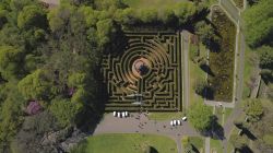 Veduta aerea del labirinto del Parco Sigurtà di Valeggio sul Mincio (Lombardia)