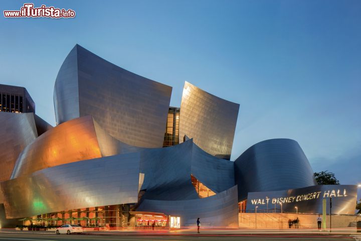 Immagine In una fotografia notturna tutta la magia della Concert Hall di Walt Disney, in centro a Los Angeles - © MR. INTERIOR / Shutterstock.com