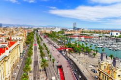 Panorama di Barcellona, la sua Marina e il Passeig Colom, fotografati del belvedere posto sotto la statiua di Cristoforo Colombo - © Brian Kinney / Shutterstock.com