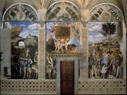 La Cappella degli Sposi si trova in una delle torri del Castello di San Giorgio: contiene alcuni degli affreschi più importanti del rinascimento, opera di Andrea Mantegna