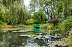 Lo stagno e il ponte giapponese nei giardini ...