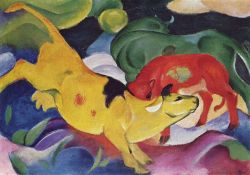 Un dipinto di Franz Marc, espressionista tedesco morto durante la Grande Guerra, esposto alla München Lenbachhaus il museo di Monaco di Baviera