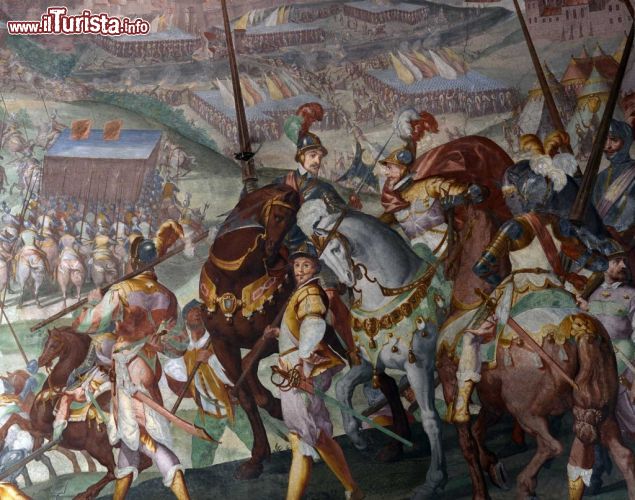 Immagine Lisbona assediata dall'esercito del Duca d'Alba: è un grande affresco di Lazzaro Tavarone  e si trova a palazzo Spinola a Genova