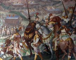 Lisbona assediata dall'esercito del Duca d'Alba: è un grande affresco di Lazzaro Tavarone  e si trova a palazzo Spinola a Genova