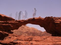 incontro tra culture sull'arco del Wadi Rum