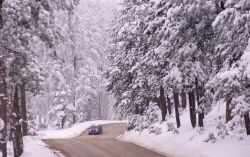 Strada invernale in Dakota