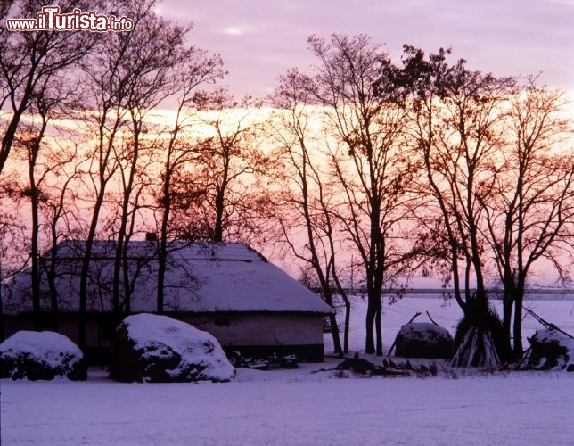 Paesaggio ungherese in inverno