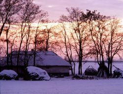 Paesaggio ungherese in inverno