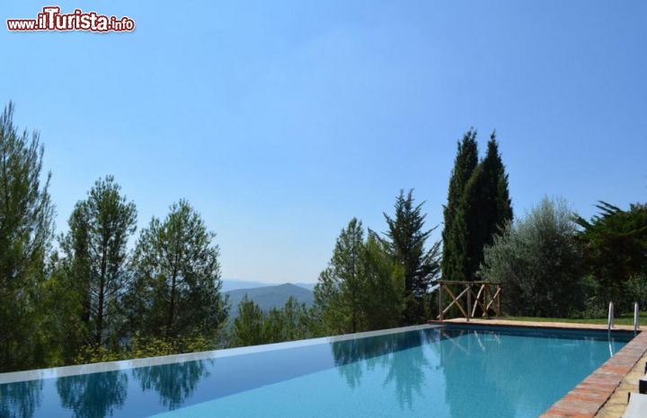 Immagine Piscina di tipo infinity nel parco del Castello di Montegiove in Umbria - © www.castellomontegiove.com