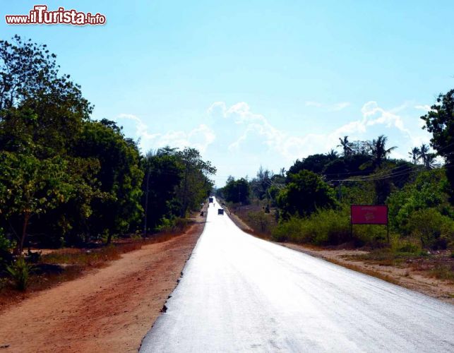 Immagine La strada che costeggia il lato orientale della Foresta Arabuko-Sokoke corre parallela alla costa del Kenya e collega la città di Mombasa con Malindi.