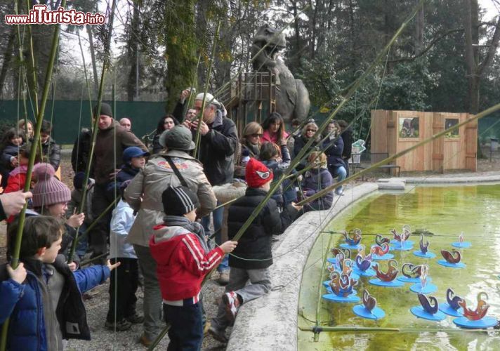 Immagine Bambini a pesca nel giardino del Parco degli alberi Parlanti di Treviso - © Gruppo Alcuni