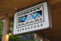 Ingresso al Night Safari di Singapore. Adiacente allo Zoo, ma completamente separato, si trova il Night Safari che offre la possibilità di attraversare una vera giungla piena di leopardi, ...