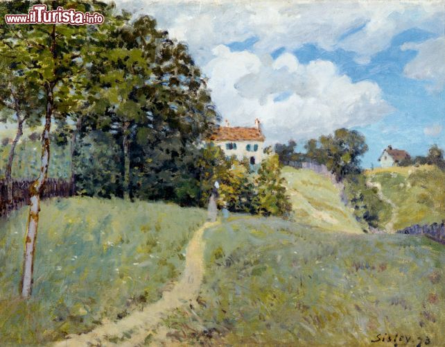 Immagine Alfred Sisley, Paysage avec maisons: l'opera si trova nel  Museo di arte moderna e contemporanea di Strasburgo