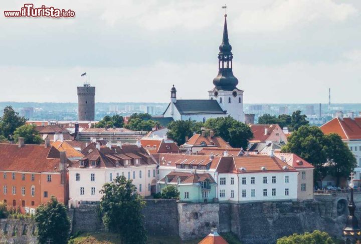 Immagine Panorama di Toompea e della Toomkirik la bianca Cattedrale luterana di Tallinn - © Andrei Bortnikau / Shutterstock.com