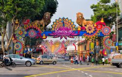 Le strade di Little India a Singapore decorate per il Festival delle Luci, le celebrazioni del Deepavali hindu - © tristan tan / Shutterstock.com 