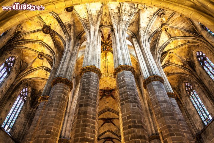 Immagine Il vasto interno della chiesa di Santa Maria del Mar a Barcellona - © Paolo Gallo / Shutterstock.com