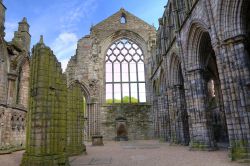 Le rovine dell'Abbazia nel complesso del Palazzo di Holyroodhouse a Edimburgo in Scozia. - © PlusONE / Shutterstock.com 