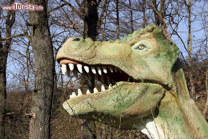Immagine La testa dell'Albertosauro al Parco dei Dinosauri di Matelica - © www.lepietredeldrago.it