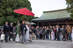 Un tipico matrimonio giapponese al Santuario Meiji di Tokyo - © Jirat Teparaksa / Shutterstock.com