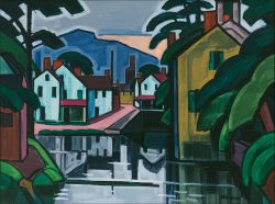 Il vecchio porto canale, un quadro di Oscar Bluemner esposto al museo Whitney di New York - © Google Art Project