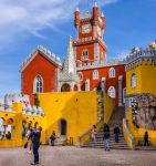 Un particolare del Pena National Palace a Sintra, ...