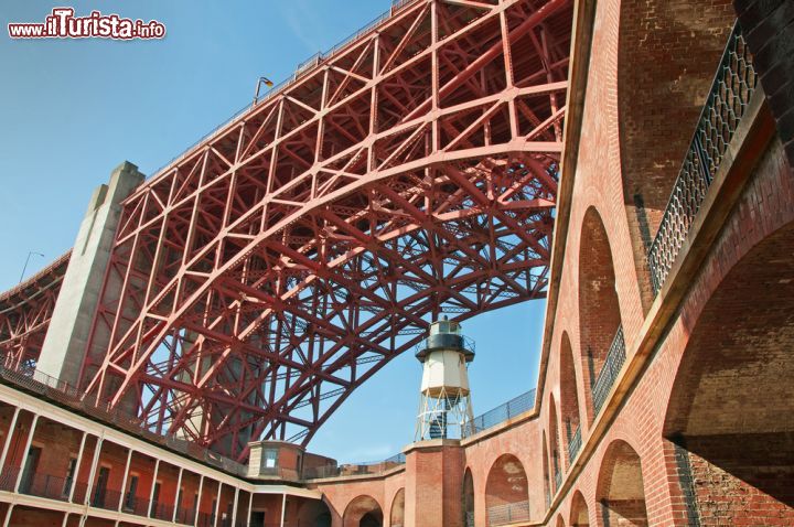 Immagine Fort Point ed il sovrastante Golden Gate: siamo all'interno del Presidio di San Francisco