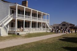 Il sito storico di Fort laramie nel Wyoming. Credit: ...