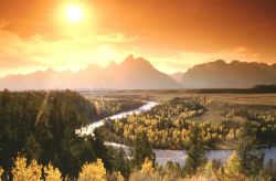 Tramonto nel Grand Teton National Park nel Wyoming. Credit: ...