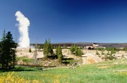 A Yellowstone, Wyoming il geyser Oldfaithful ...