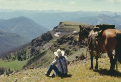 Cowboy overlook, vista panoramica nel Wyoming vicino ...
