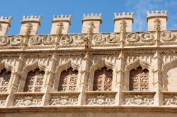 Particolare dell'architettura gotica del Mercato della Seta di Valencia, Spagna